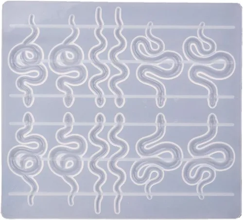 Vista 3 de 6 pares de elegantes aretes de serpiente epoxi molde de silicona de fundición de resina para hacer aretes de moda
