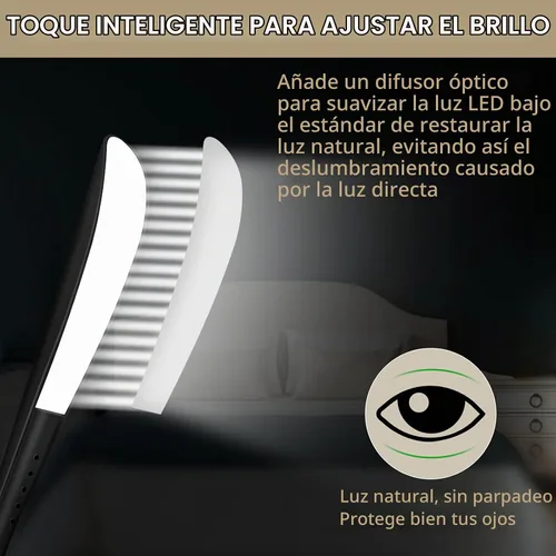 Vista 3 de 4 luces de lectura USB, lámpara USB flexible para laptop con cuentas LED y brillo ajustable de 3 niveles, interruptor táctil y flexible