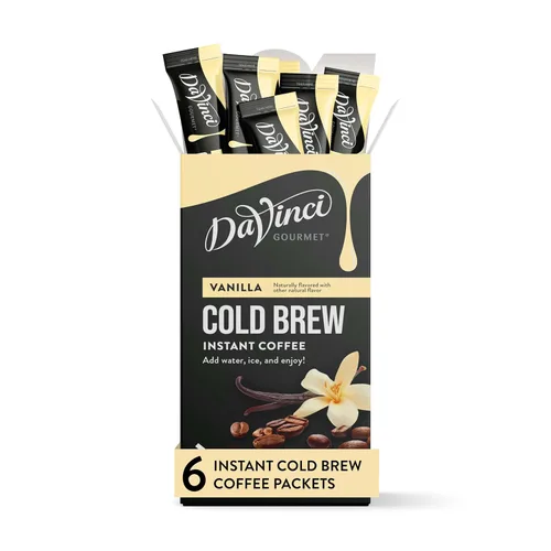 Vista 10 de DaVinci Gourmet Slightly Sweet Cold Brew Stick Pack, café instantáneo en polvo, 6 unidades (paquete de 1)
