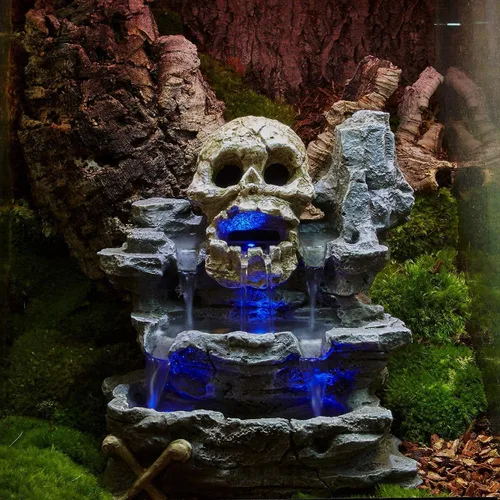 Vista 2 de Zoo Med Repti Rapids - Terrarios de reptiles de roca natural con luces LED, cascada