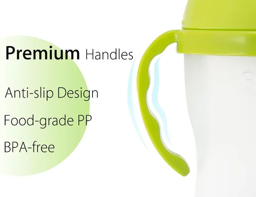 Vista 5 de CHUBBIEE Asas de biberón para Comotomo de 5 onzas y 8 onzas, agarres ergonómicos antideslizantes para autoalimentación, accesorios de entrenamiento