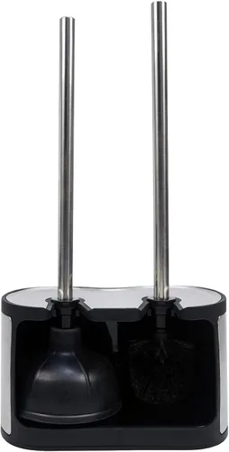 Vista 12 de Casaphoria Combo de émbolo de inodoro y cepillo para limpieza de baño, accesorios de baño, negro oscuro, 2