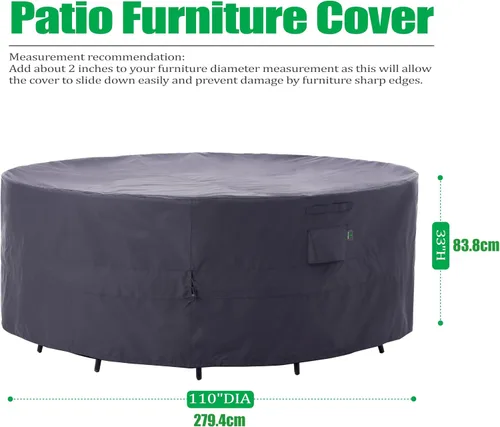 Vista 43 de F&J Outdoors Fundas para muebles de patio, impermeables, resistentes a los rayos UV, tela antidesgarros, cubierta para mesa de exterior, cubierta