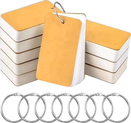 Vista 12 de 300 tarjetas flash de 2 x 3 pulgadas con anillo, tarjetas portátiles en blanco, mini tarjetas flash en blanco, bloc de notas coloridas de 2 x 3