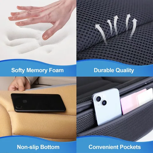 Vista 4 de Lofty Aim Cojín Premium para Asiento de Automóvil, Cojín para Conductor con Espuma Viscoelástica de Confort y Base de Goma Antideslizante