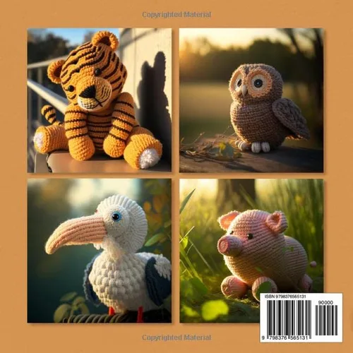 Vista 2 de Libro De Ilustraciones De Ganchillo Amigurumi De Animales Para Adultos Libro De Imágenes Para Adultos Con Demencia Y Alzhéimer Libro De Actividades