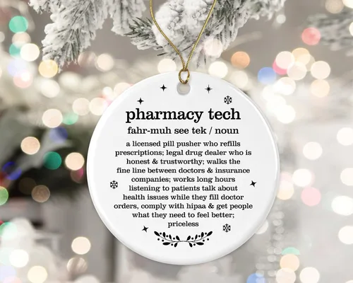 Vista 2 de Pharmacy Christmas Ornament for Pharmacy Tech Retirement