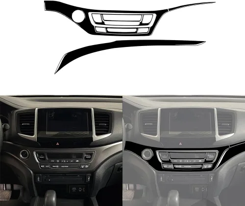 Vista 25 de 4 calcomanías para auto con diseño de pilar en el interior del espejo retrovisor compatible con Ridgeline 2017 2018 2019 2020/Passport