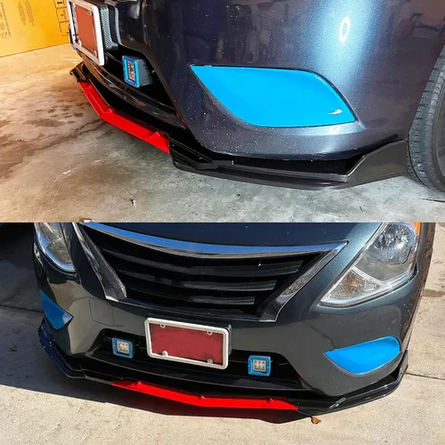 Vista 2 de DREAMOTOR Alerón Divisor Universal Ajustable para Parachoques Delantero de Automóvil, Labio Barbilla Spoiler, 4 Piezas, Protector Difusor Compatible