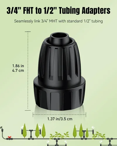 Vista 4 de Pawfly 10 adaptadores de manguera de 1/2 a 3/4 pulgadas, tubo de riego por goteo de 1/2 pulgada a grifo/adaptador de manguera de jardín, conectores