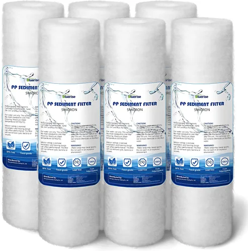 Vista 10 de BLUERISE Filtro de agua de 5 micrones de 10" x 2.5" de repuesto para sedimentos para toda la casa, cartucho de repuesto para filtro de agua