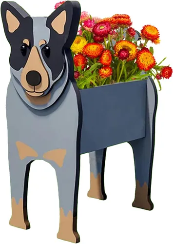 Vista 42 de Macetero de flores para perros, regalos para mujeres, bonitas macetas de PVC para perros, macetas para interiores y exteriores, maceta de jardín