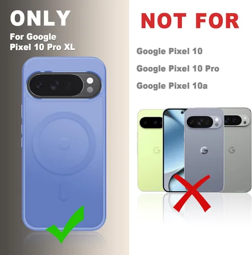 Vista 1385 de Funda para Google Pixel 10 Pro XL, cubierta magnética mate, color negro Fit for MagSafe, Screen Protector included, Shockproof Military Grade