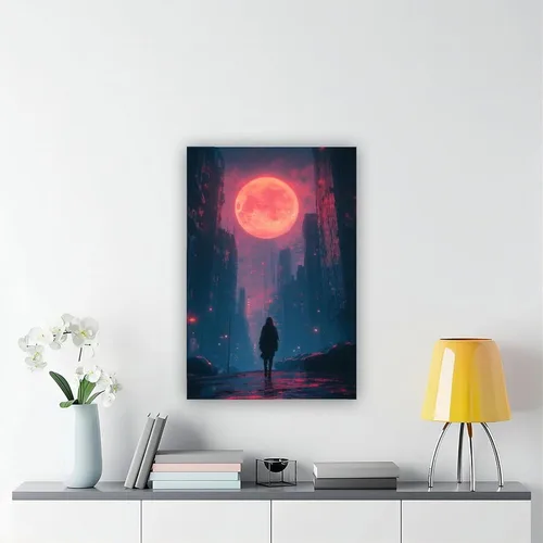 Vista 6 de Digital Dreamscape Poster – Synthwave Cyber Art Print – Aesthetic Wall Decor for Gamers & Creators Canvas Poster Wall Art Decor Print Picture