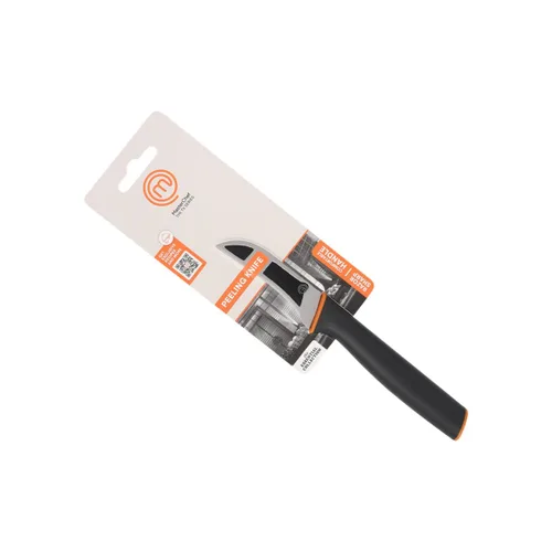 Vista 3 de Cuchillo Pelador MasterChef Negro Plateado Acero Inoxidable 7,5 cm (12 Unidades)
