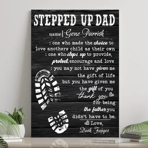 Vista 13 de Lienzo personalizado para papá con fotos, lienzo para el día del padre de parte de la hija, regalos de papá de parte de un hijo, arte de pared feliz