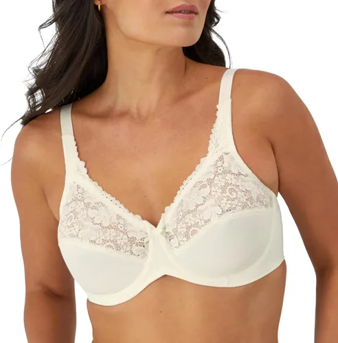 Vista 7 de Bali Lilyette - Brasier reductor con aros para mujer con ribete de encaje, brasier de microfibra de cobertura completa
