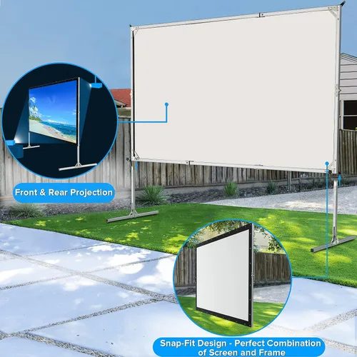 Vista 3 de Pantalla de proyección frontal y trasera portátil de doble cara para interiores y exteriores.