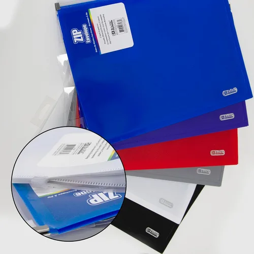 Vista 6 de BAZIC 3188-24 - Caja de 24 sobres con cremallera de colores surtidos Variado