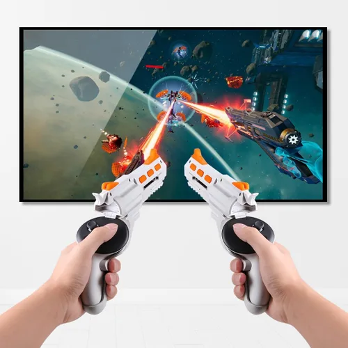 Vista 2 de Tyasoleil Handle VR Accessories for Meta Quest 2 & 3, Humanized Gun Stock for Oculus Quest 2 & 3, Weighted Controller Grips, Better FPS Vivid FPS