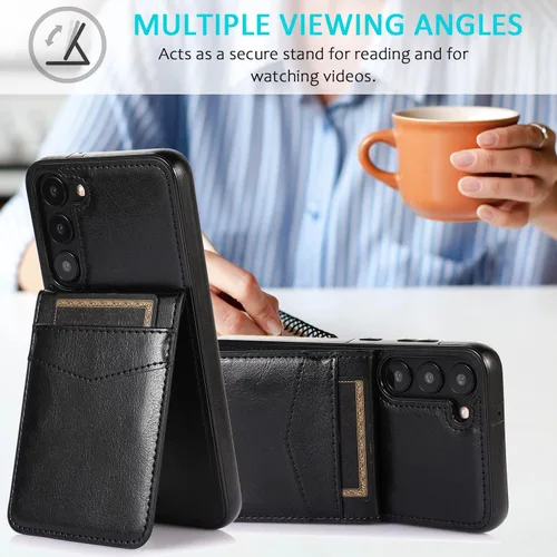Vista 5 de Asuwish Funda para teléfono Samsung Galaxy S23 Plus/S23+ 5G de 6.6 pulgadas con protector de pantalla de vidrio templado y tarjetero para tarjetas