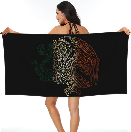 Vista 6 de Mexican Eagle - Toallas de baño grandes para mujeres y hombres, toallas de baño de secado rápido, toallas de playa súper absorbentes, para natación