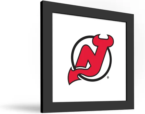 Vista 2 de Trends International Gallery Pops NHL New Jersey Devils - Póster de pared con logotipo primario, 12.00 x 12.00 pulgadas, versión de marco negro