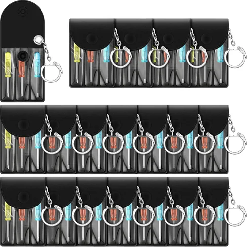 Vista 25 de Jutom Juego de 10 Mini Destornilladores Llavero a Granel Incluye 3 Mini Destornilladores en una Bolsa Portátil con Broche con Gancho a Granel
