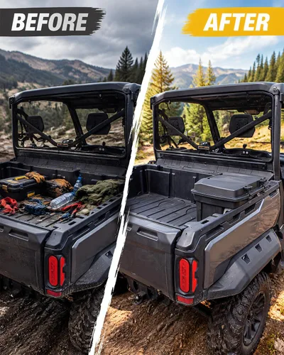 Vista 3 de SAUTVS Caja de carga para Can Am Defender y MAX 2016-2026, Commander 2021