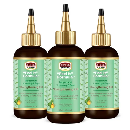 Vista 9 de African Pride Aceite para fortalecer el cabello Feel It Formula - Aceite para el cabello con romero, menta y salvia - Hidrata el cabello, ayuda a