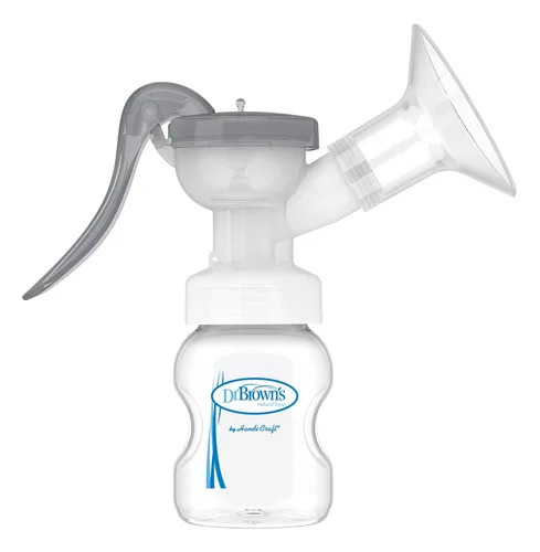 Vista 11 de Dr. Brown's Extractor de leche manual con escudo SoftShape 100% silicona (B, brida de 0.984 in) y opciones anticólicos+biberón de cuello ancho de 5