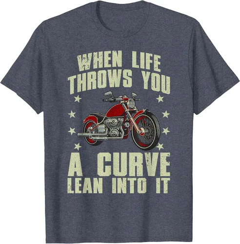 Vista 3 de Funny Motorcycle Racer Design for Men Women Motorcycle Lover T-Shirt Asphalt Grey