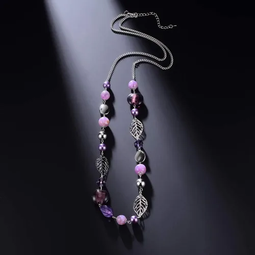 Vista 4 de Pearl & Club - Collar largo con cuentas para mujer