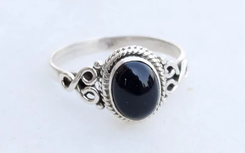 Vista 6 de Black Onyx Stone Ring 925 Sterling Silver Statement Ring For Women Handmade Rings Gemstone Christmas Promise Ring Size US 9 Gift For Her