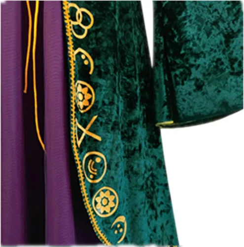 Vista 3 de Burn paper Pots Halloween medieval woman's full dress witch cosplay green velvet dress cosplay costume