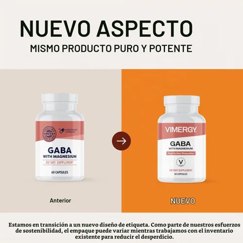 Vista 5 de Vimergy GABA con suplemento de magnesio para la calma, 60 cápsulas