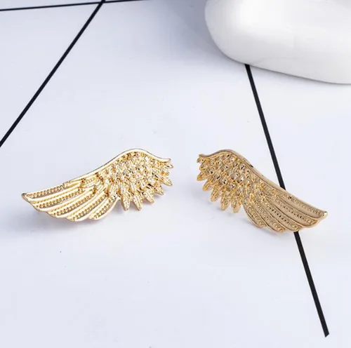 Vista 6 de Broche de plumas para mujeres y hombres, broche de metal con alas de ángel, 2 piezas