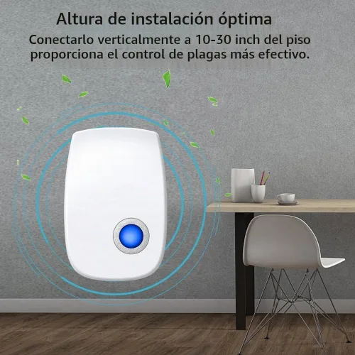 Vista 4 de Control ultrasónico de plagas electrónico repelente de plagas, enchufe repelente sónico para interiores para roedores, cucarachas, insectos