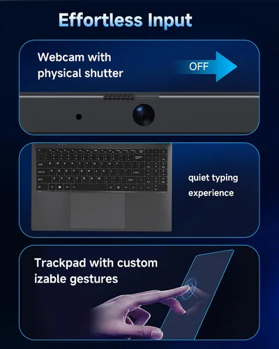 Vista 6 de Laptop 2026 de 16 GB de RAM, 256 GB SSD Laptops Computadores portátiles con Pentium 6500Y hasta 3.4GHz, pantalla FHD IPS de 15.6 pulgadas, USB C