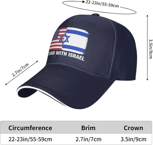 Vista 4 de Kkaingg Support Israeli, gorra de béisbol con la bandera de Israel con la bandera de Israel, gorra de camionero para hombre, sombrero de papá