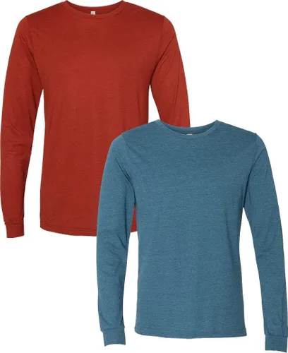 Vista 66 de Canvas Filmore 3501 - Camiseta de 4.2 onzas para hombre manga larga (1) Ceniza + (1) Jaspeado atlético