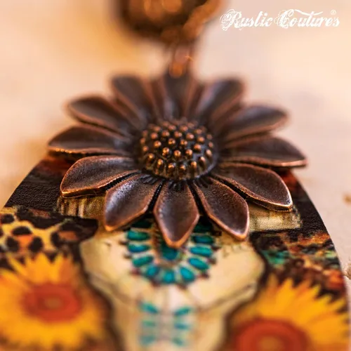 Vista 7 de Pendientes de turquesa occidental de Rustic Couture para mujer, joyería de país occidental