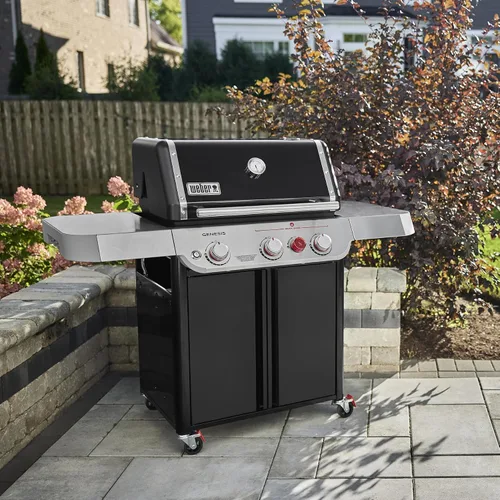 Vista 7 de Weber Genesis E-325 - Parrilla de gas natural para cocina al aire libre, 3 quemadores, color negro