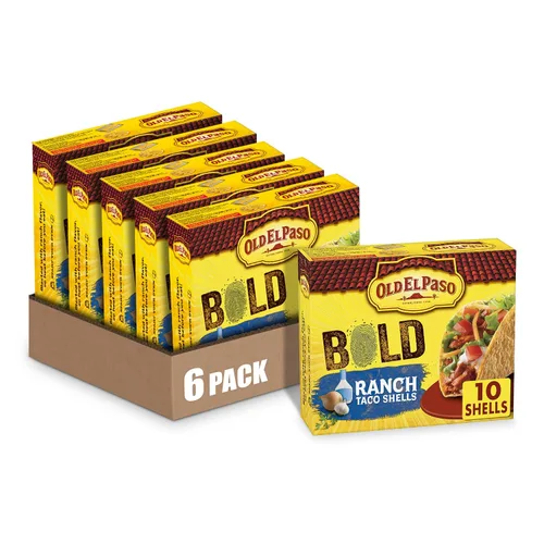 Vista 11 de Old El Paso Stand 'N Stuff Bold Nacho Cheese - Conchas de taco con sabor a queso de nacho, 10 unidades (paquete de 6)