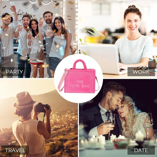 Vista 7 de JQAliMOVV The Tote Bags para mujer, bolsos de cuero de moda, bolso cruzado grande con asa superior para viajes y trabajo