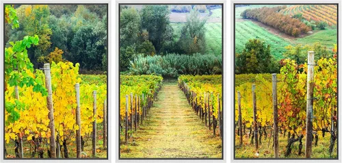 Vista 55 de wall26 Lienzo enmarcado para pared, juego de arte de acuarela pastel, paisaje rural, ilustraciones con formas abstractas, arte moderno, decorativo