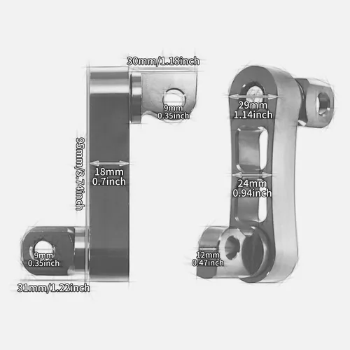 Vista 6 de Estriberas Ajustables para Carretera Clavijas de Montaje Masculino Soporte de Extensiones con Abrazadera Compatible con Harley Sportster Dyna