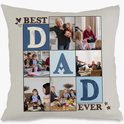 Vista 10 de Custom Pillow Case Printed with a Single Photo and Custom Text Creating a Stylish Decorative Cushion Suitable for Home use While Bringing Meaningful