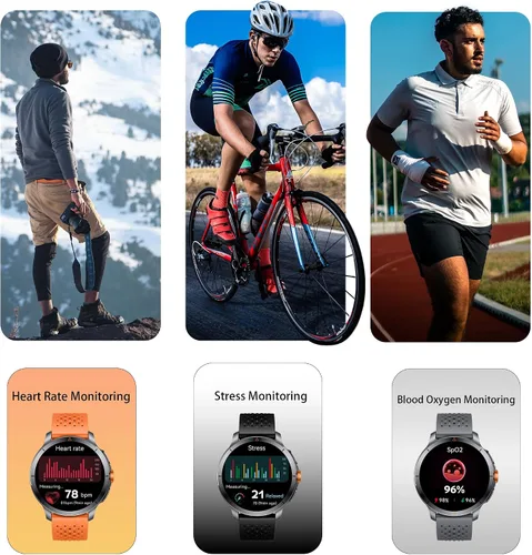 Vista 5 de Reloj Inteligente Resistente, 1.6" AMOLED GPS, 5ATM Impermeable - Negro