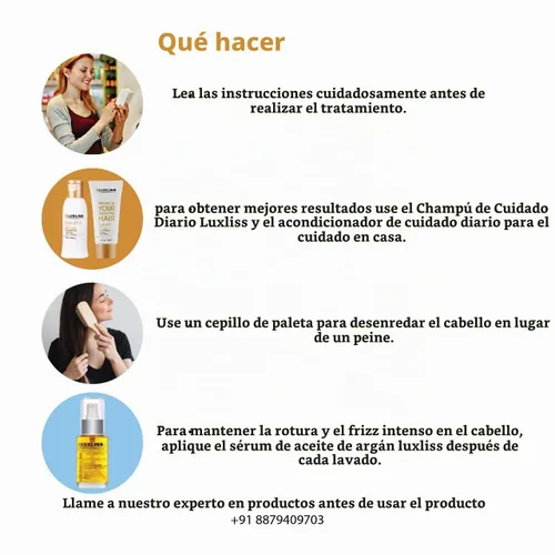 Vista 6 de Luxliss Tratamiento alisador de queratina 100 Ml-Blanco